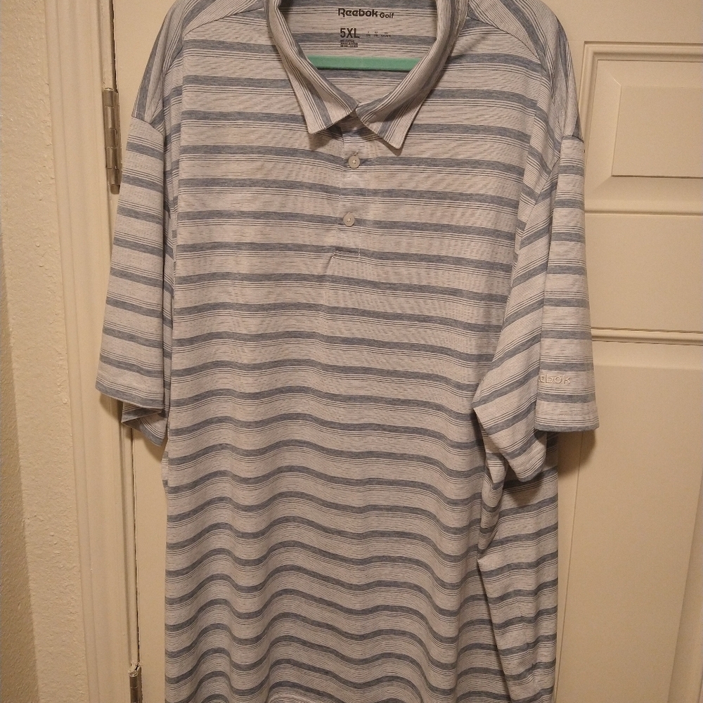 Reebok Golf Striped Short Sleeve Polo Shirt Men's sz 5XL. - Picture 3 of 5